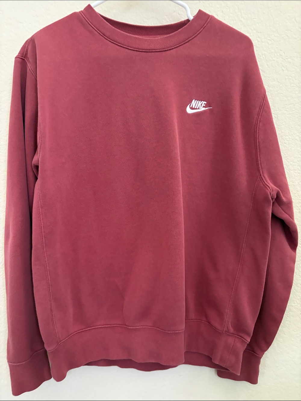 Nike Crewneck Sweatshirt - Burgandy with White Logo
